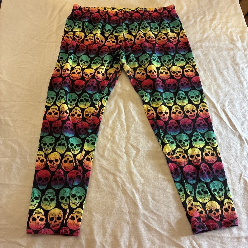 No‎ Boundaries Skull Pattern Ankle Leggings Multi Color Size 15-17